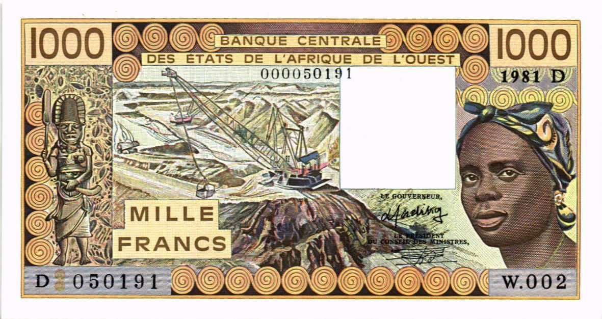 WAS - МАЛИ 1000 ФРАНКОВ (D) мини 1