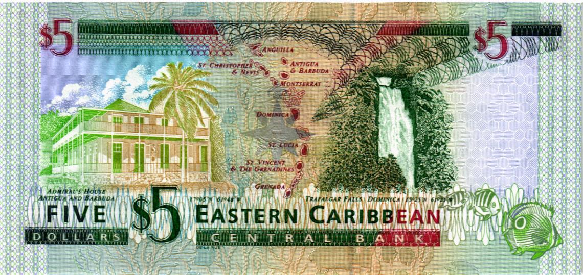 ВОСТОЧНЫЕ КАРИБЫ 5 ДОЛЛАРОВ (M - МОНТСЕРРАТ) мини 2