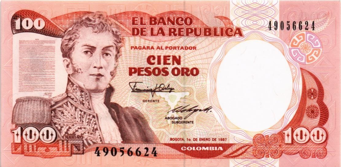 КОЛУМБИЯ 100 ПЕСО (01.01.1987)