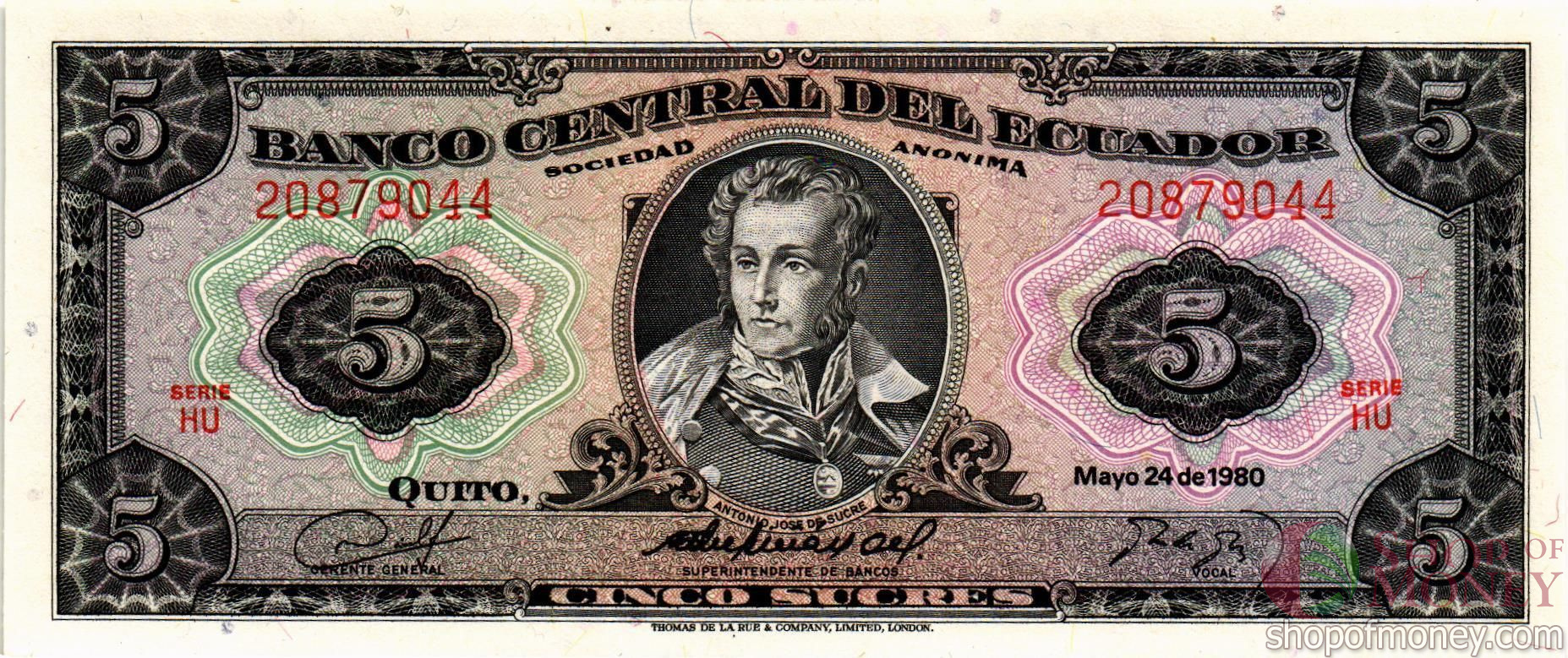 ЭКВАДОР 5 CУКРКЕ (24.05.1980)