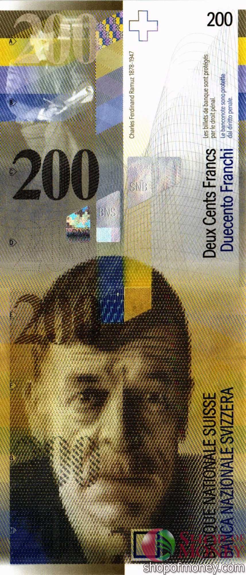 ШВЕЙЦАРИЯ 200 ФРАНКОВ мини 1