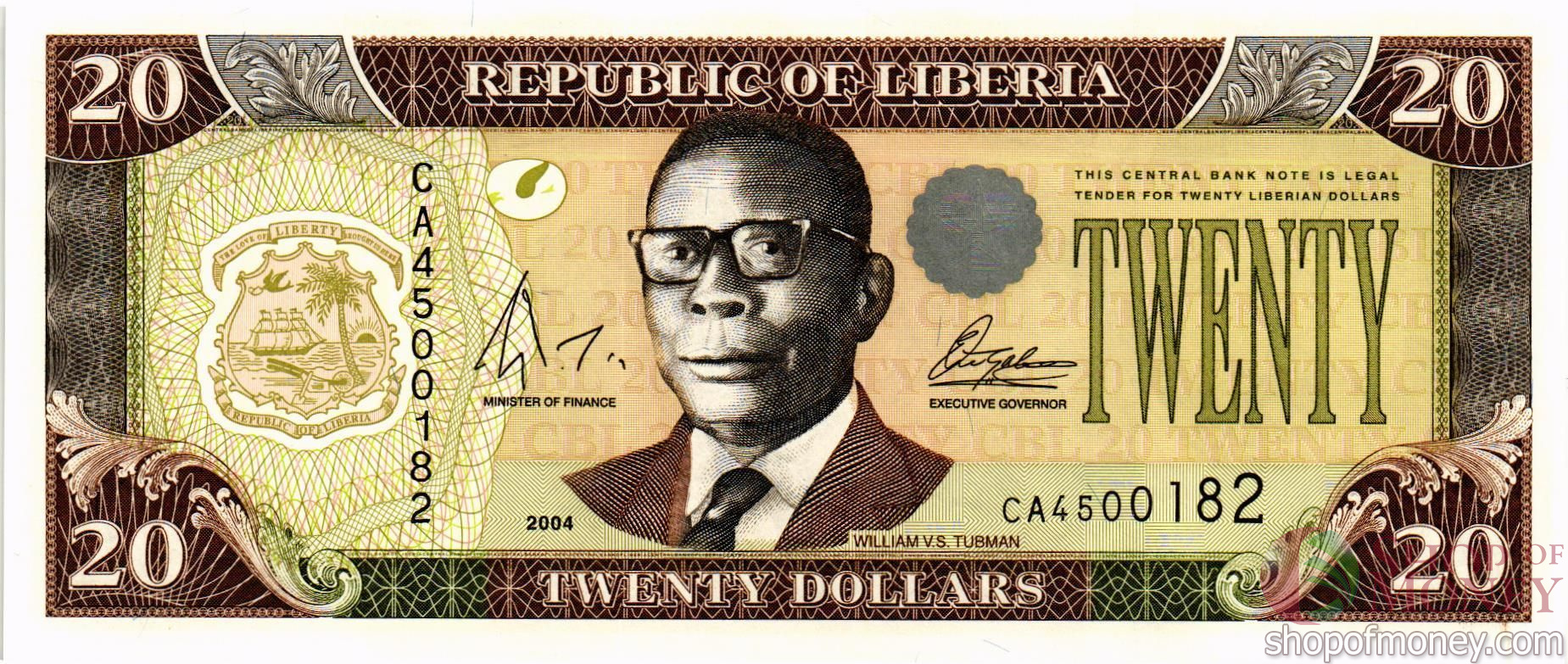 ЛИБЕРИЯ 20 ДОЛЛАРОВ