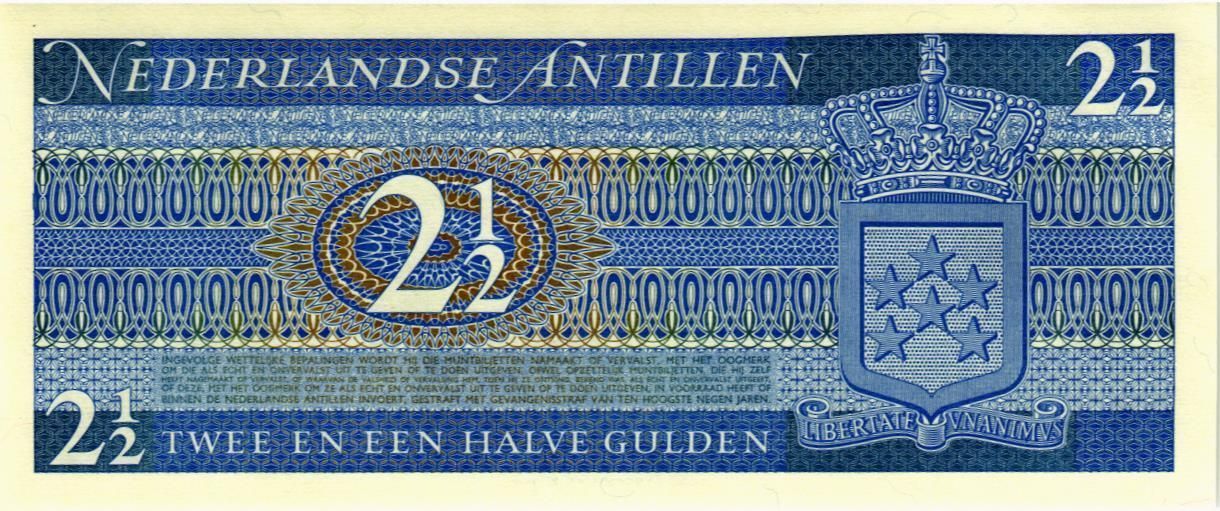 НИДЕРЛАНДСКИЕ АНТИЛЬСКИЕ ОСТРОВА 2 1/2 ГУЛЬДЕНОВ мини 2