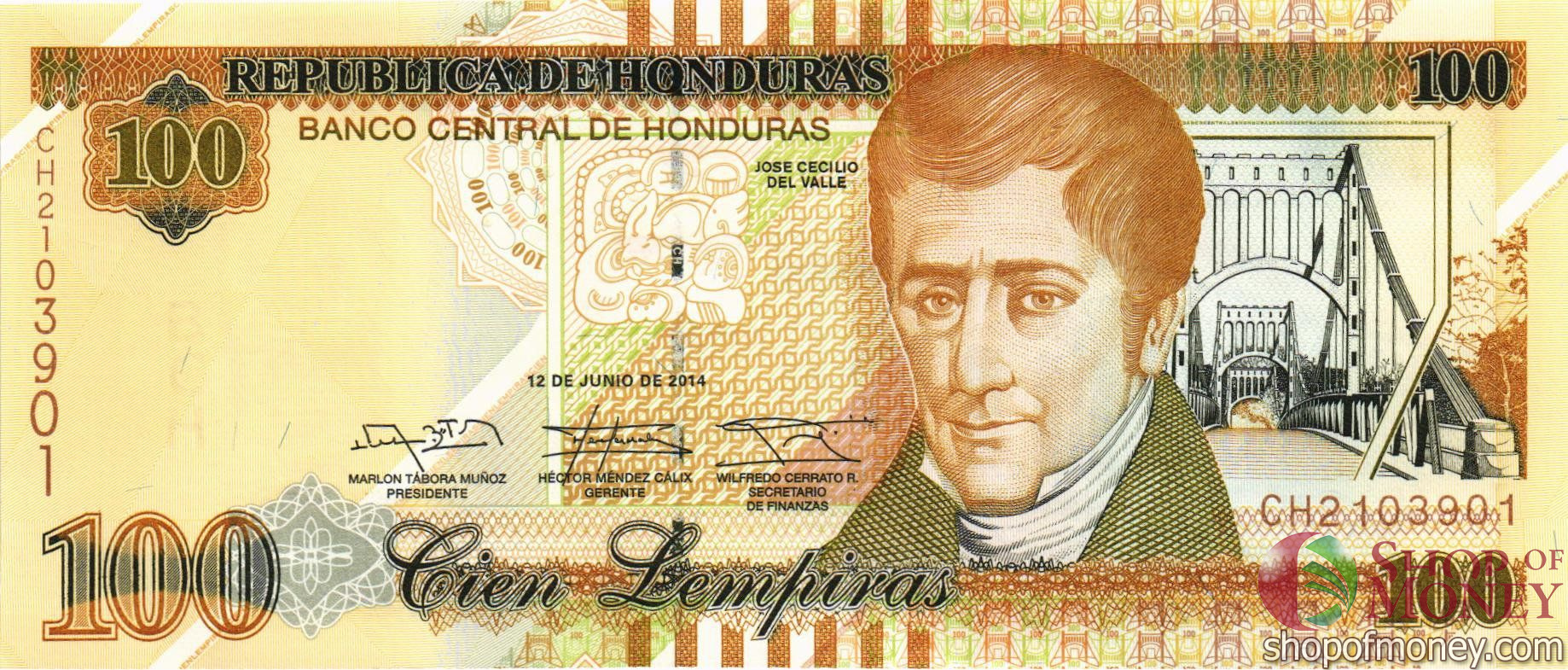 ГОНДУРАС 100 ЛЕМПИР