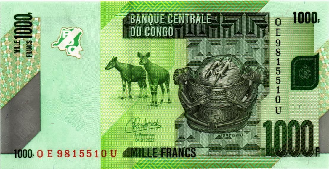 КОНГО ДР 1000 ФРАНКОВ мини 1