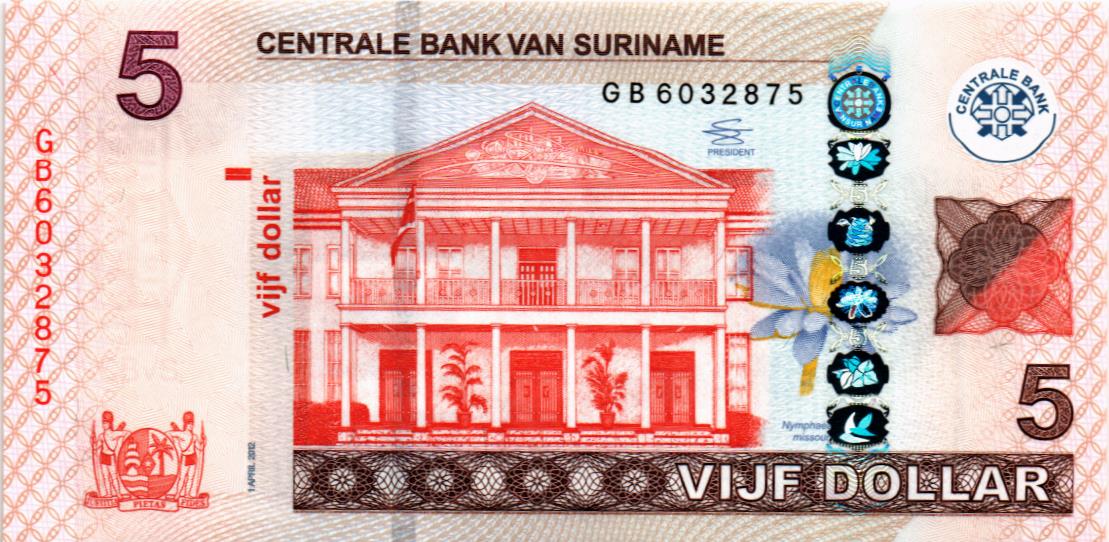 СУРИНАМ 5 ДОЛЛАРОВ мини 1