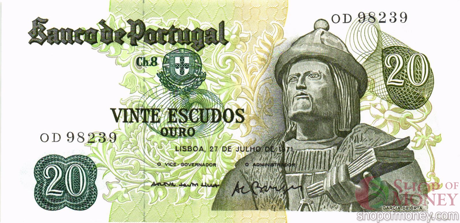 ПОРТУГАЛИЯ 20 ЭСКУДО мини 1