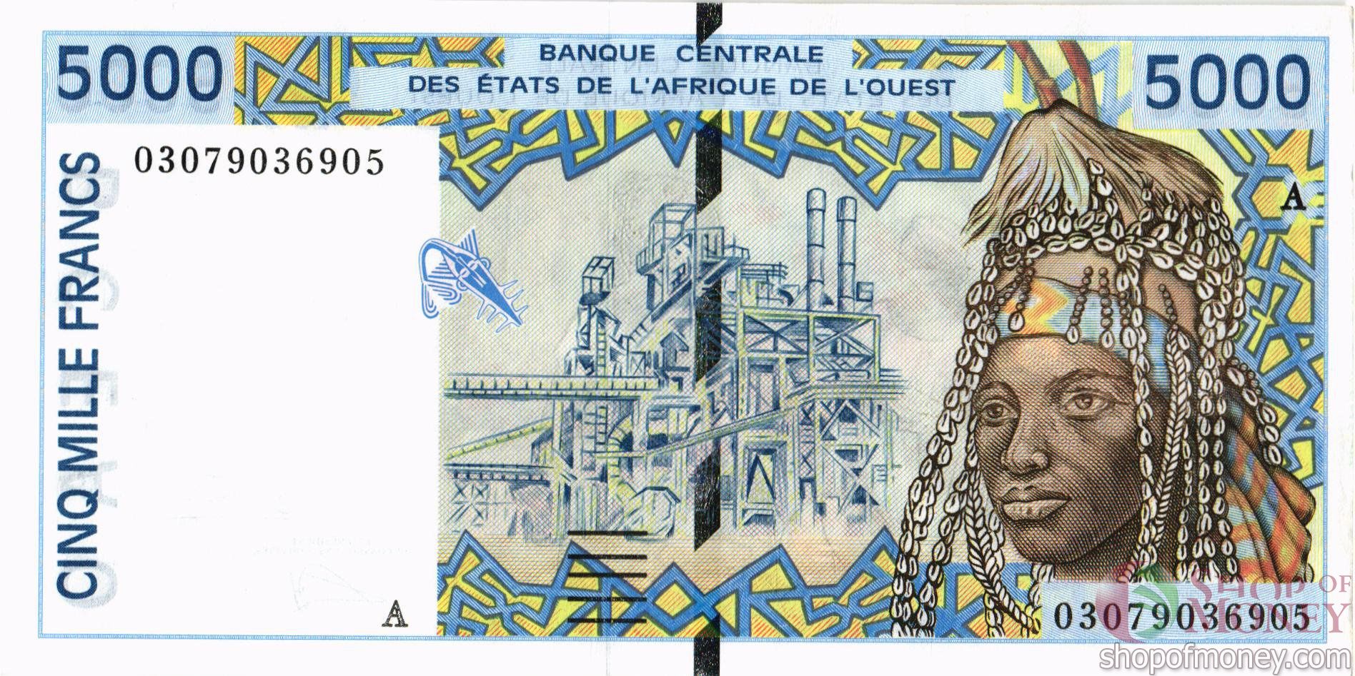 КОТ-Д'ИВУАР 5000 ФРАНКОВ мини 1