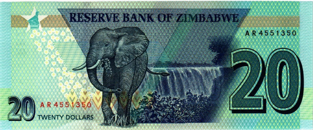 ЗИМБАБВЕ 20 ДОЛЛАРОВ мини 2