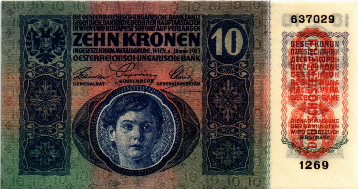 АВСТРИЯ 10 КРОН (НАДПЕЧАТКА)
