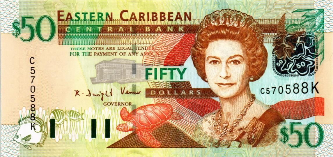 ВОСТОЧНЫЕ КАРИБЫ 50 ДОЛЛАРОВ (K - СЕНТ КИТС) мини 1