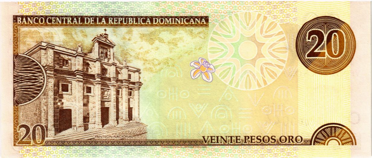 ДОМИНИКАНСКАЯ РЕСПУБЛИКА 20 ПЕСО (НИЗКИЙ НОМЕР) мини 2
