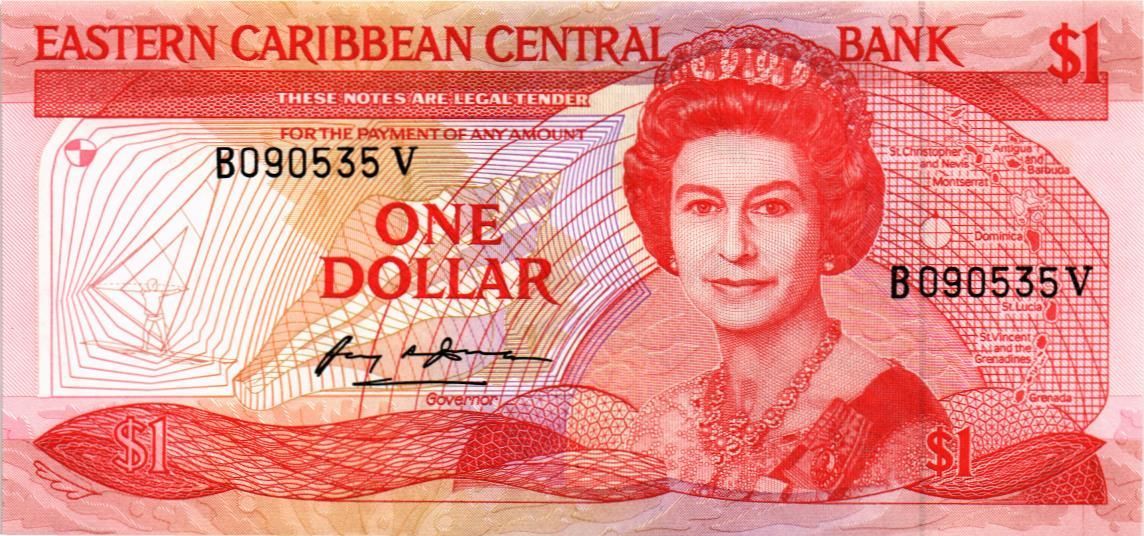 ВОСТОЧНЫЕ КАРИБЫ 1 ДОЛЛАР (V - Сент-Винсент)