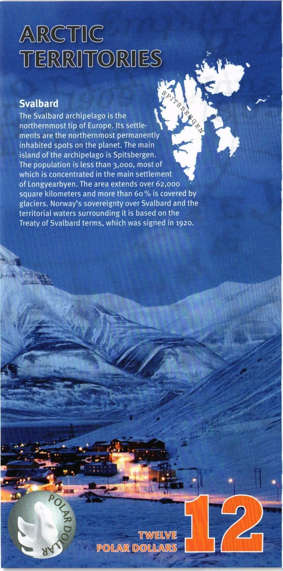 АРКТИЧЕСКИЕ ТЕРРИТОРИИ 12 ДОЛЛАРОВ мини 2