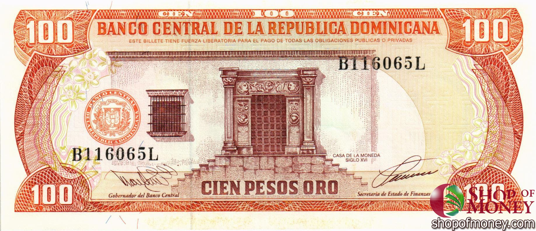 ДОМИНИКАНСКАЯ РЕСПУБЛИКА 100 ПЕСО мини 1