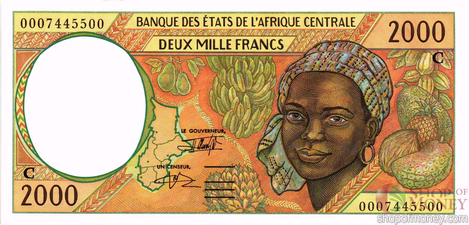 ГОСУДАРСТВА ЦЕНТРАЛЬНОЙ АФРИКИ (-C- КОНГО) 2000 ФРАНКОВ мини 1