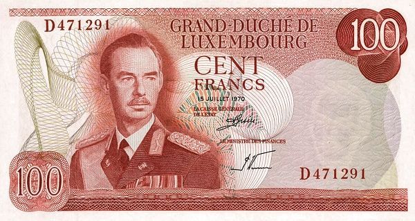ЛЮКСЕМБУРГ 100 ФРАНКОВ мини 1