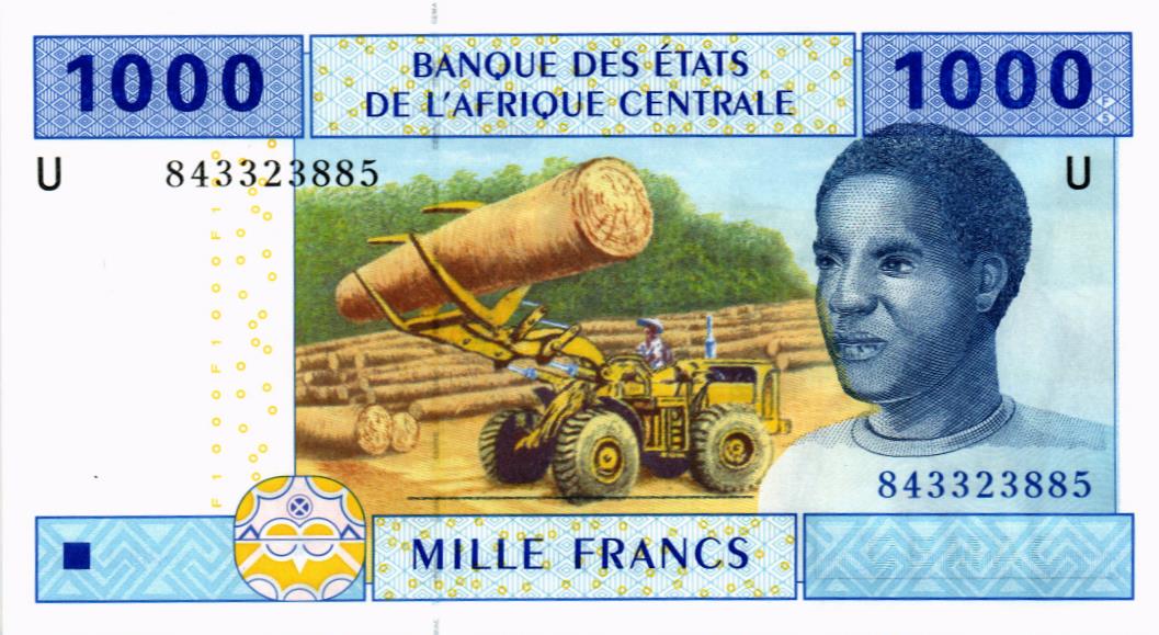 ЦЕНТРАЛЬНАЯ АФРИКА 1000 ФРАНКОВ мини 1