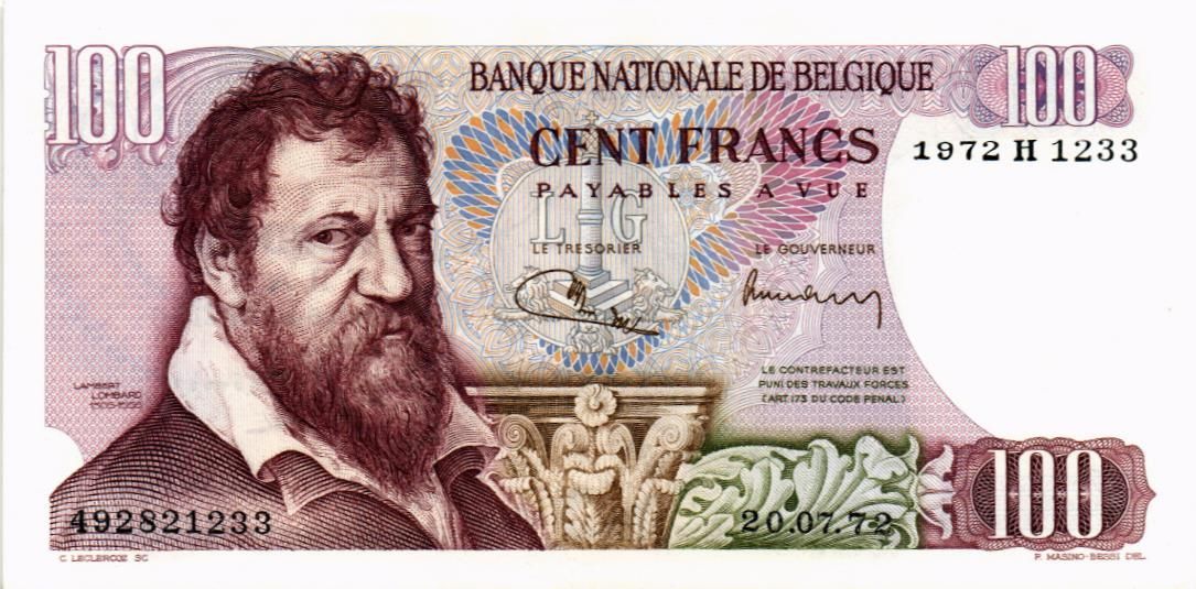 БЕЛЬГИЯ 100 ФРАНКОВ (20.07.1972) мини 1