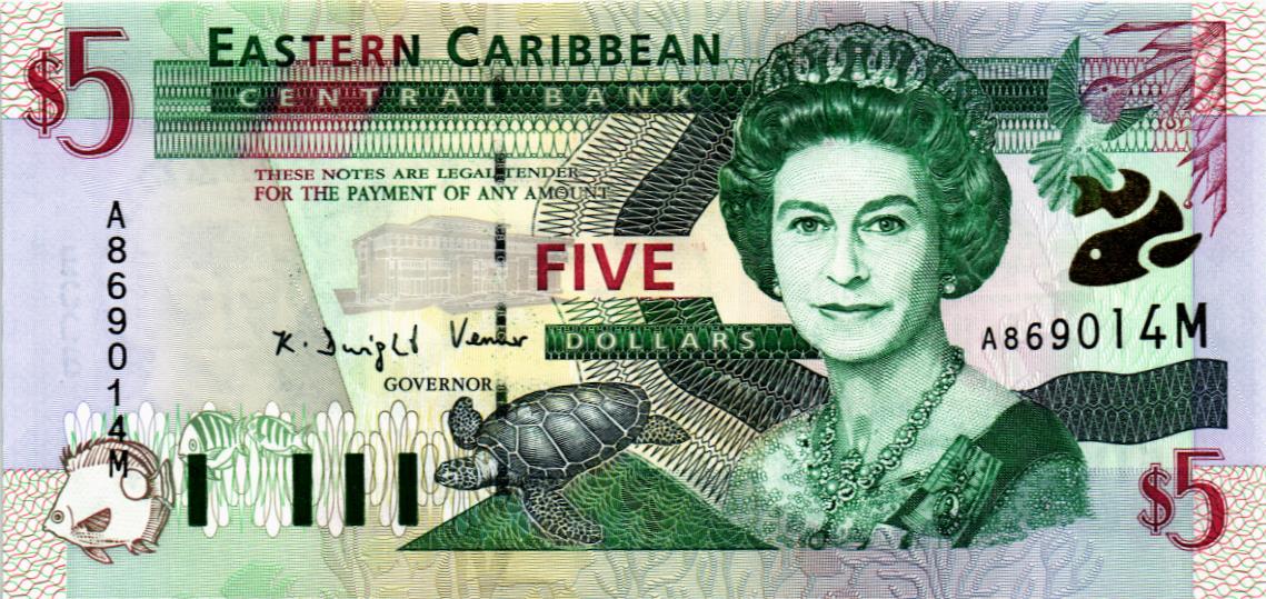ВОСТОЧНЫЕ КАРИБЫ 5 ДОЛЛАРОВ (M - МОНТСЕРРАТ) мини 1