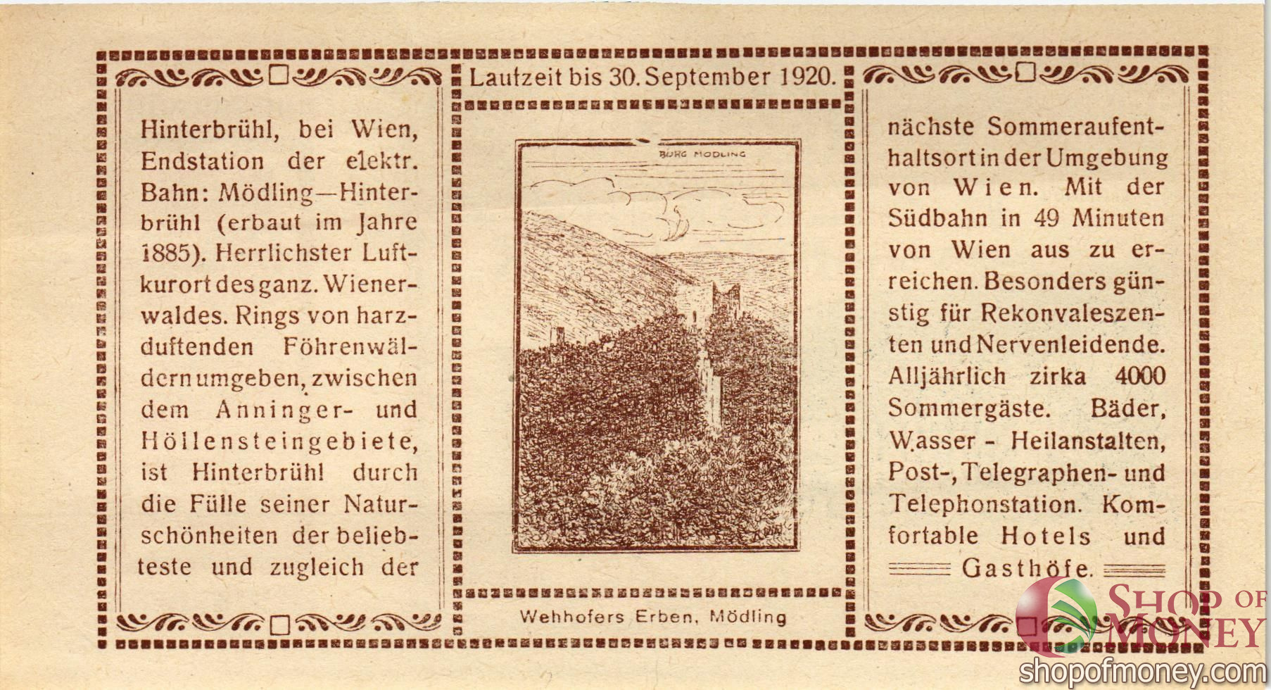 АВСТРИЯ 80 ХЕЛЛЕРОВ (НОТГЕЛЬД) мини 2