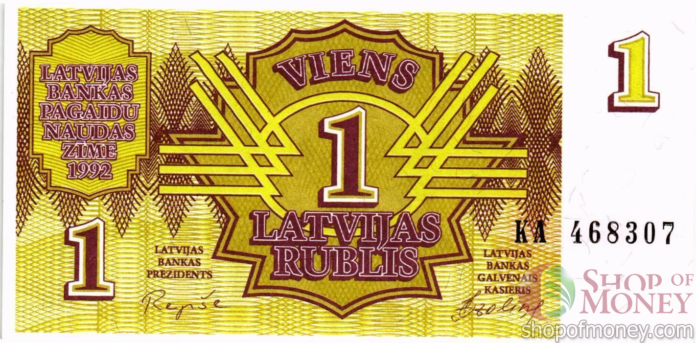 ЛАТВИЯ 1 РУБЛЬ мини 1
