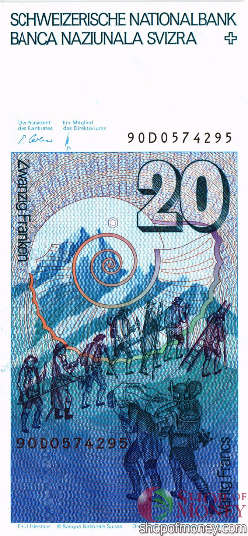 ШВЕЙЦАРИЯ 20 ФРАНКОВ мини 2