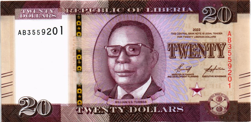 ЛИБЕРИЯ 20 ДОЛЛАРОВ