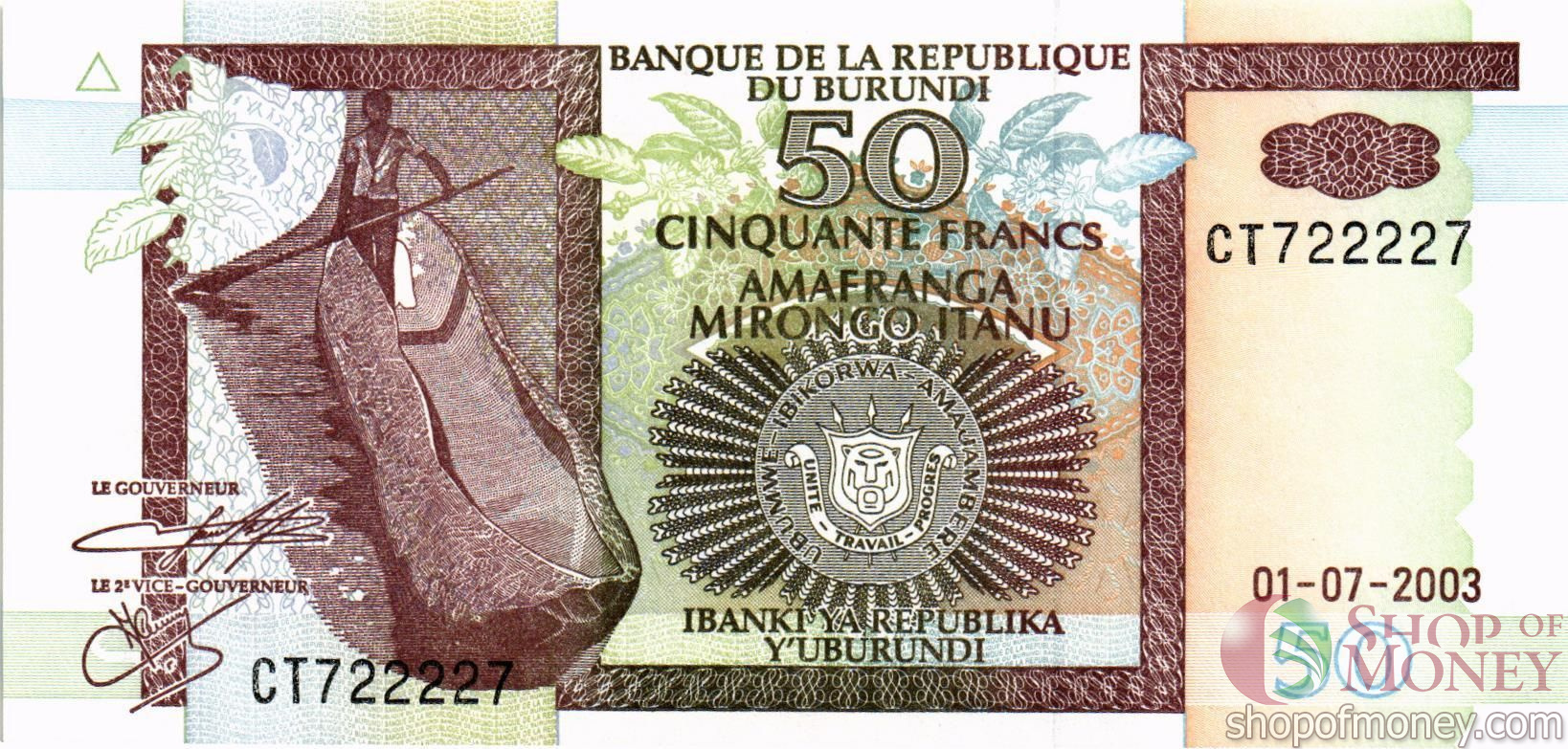 БУРУНДИ 50 ФРАНКОВ мини 1