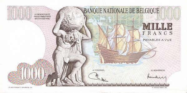 БЕЛЬГИЯ 1000 ФРАНКОВ мини 2