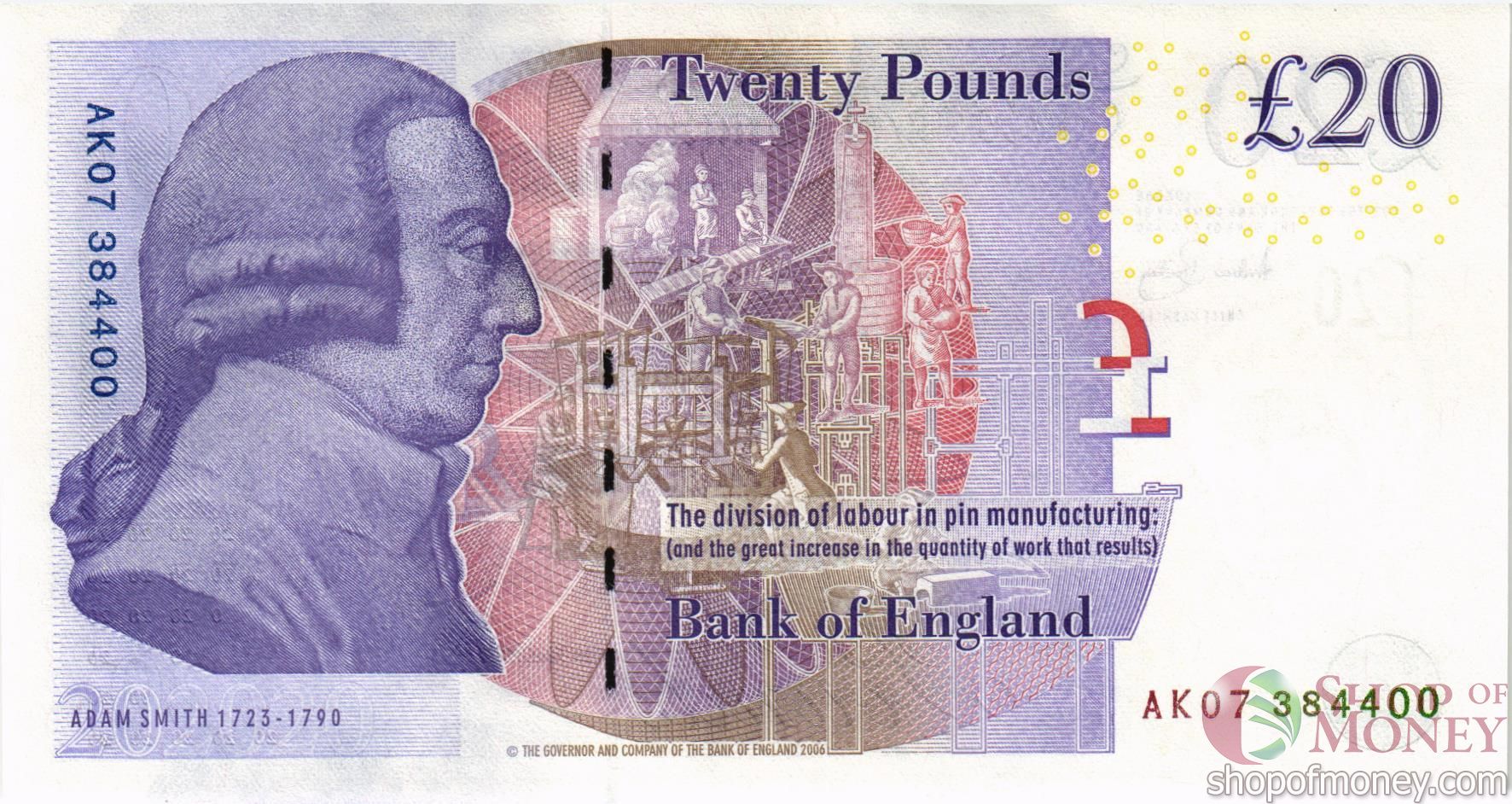 ВЕЛИКОБРИТАНИЯ/АНГЛИЯ 20 ФУНТОВ мини 2