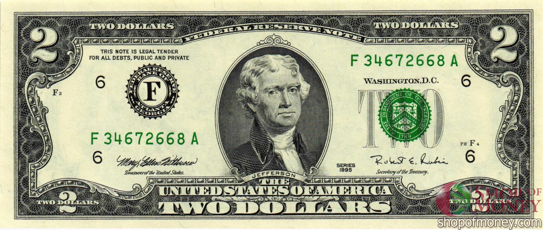 США 2 ДОЛЛАРА (F-Атланта)