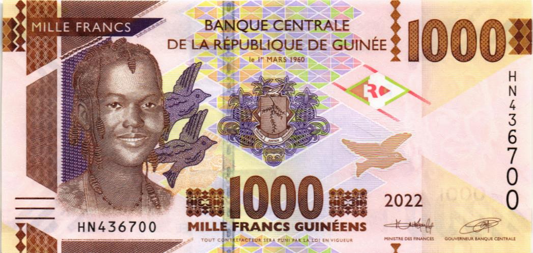 ГВИНЕЯ 1000 ФРАНКОВ мини 1