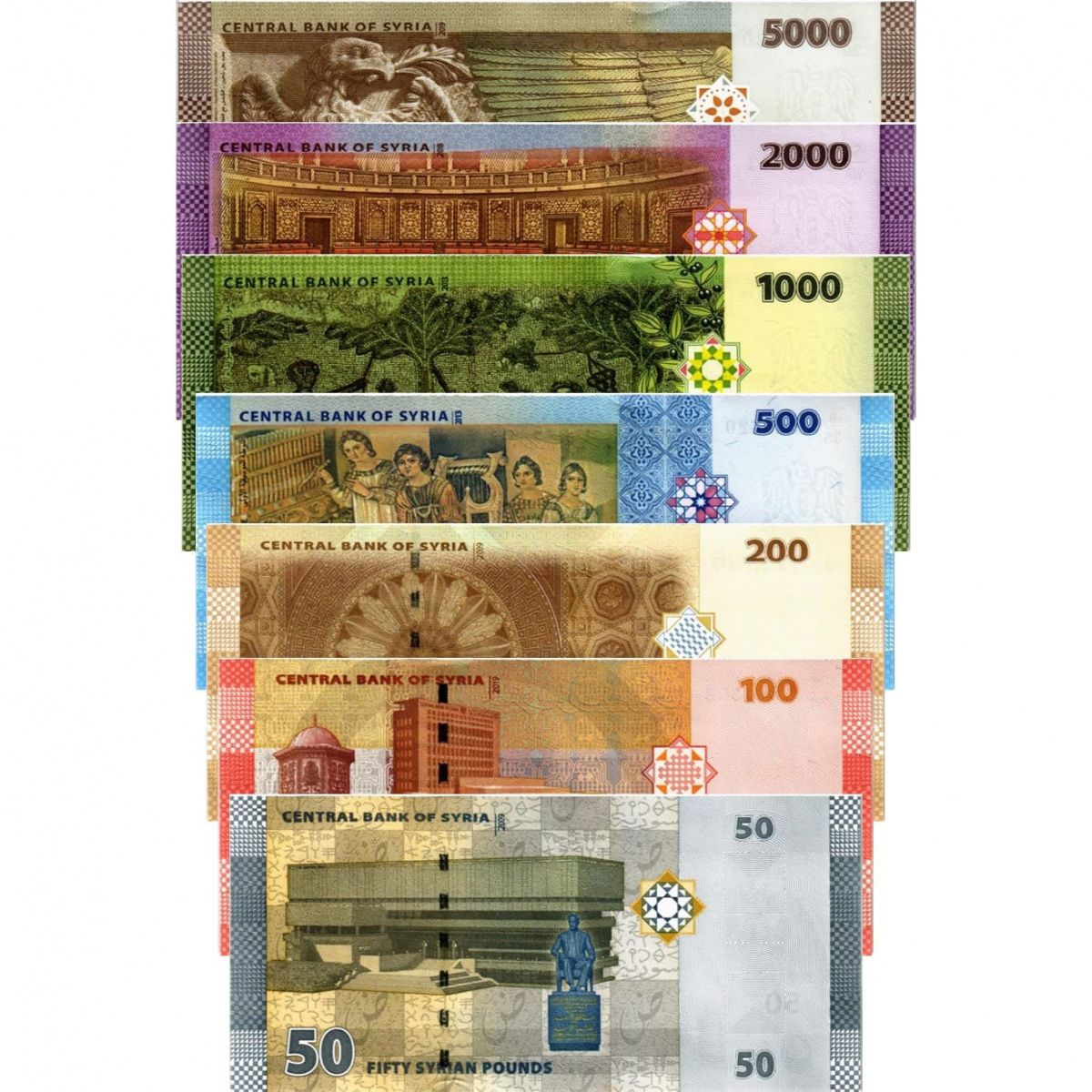 СИРИЯ НАБОР 50 100 200 500 1000 2000 5000 ФУНТОВ 2