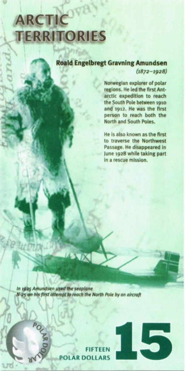 АРКТИЧЕСКИЕ ТЕРРИТОРИИ 15 ДОЛЛАРОВ (ОБРАЗЕЦ) 2