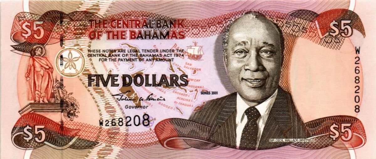 БАГАМСКИЕ ОСТРОВА 5 ДОЛЛАРОВ 1