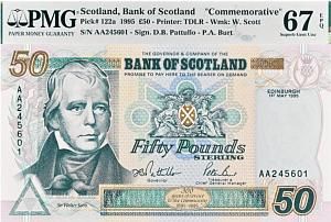 ШОТЛАНДИЯ 50 ФУНТОВ (PMG - GRADE 67) 1