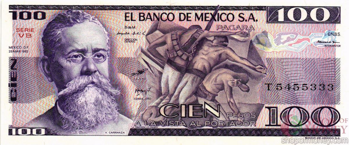 МЕКСИКА 100 ПЕСО (-VB- СЕРИЯ) 1