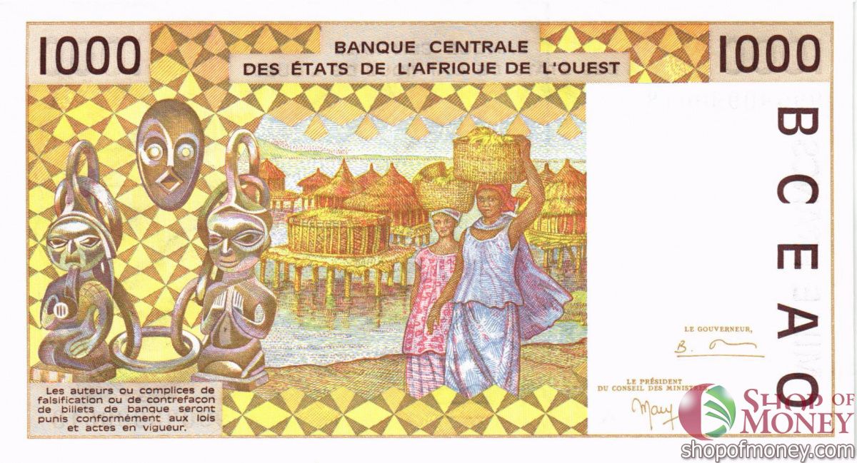 КОТ-Д'ИВУАР 1000 ФРАНКОВ 2