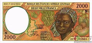 ЭКВАТОРИАЛЬНАЯ ГВИНЕЯ 2000 ФРАНКОВ 1