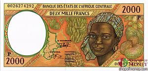 CAS - ЧАД 2000 ФРАНКОВ (P) 1
