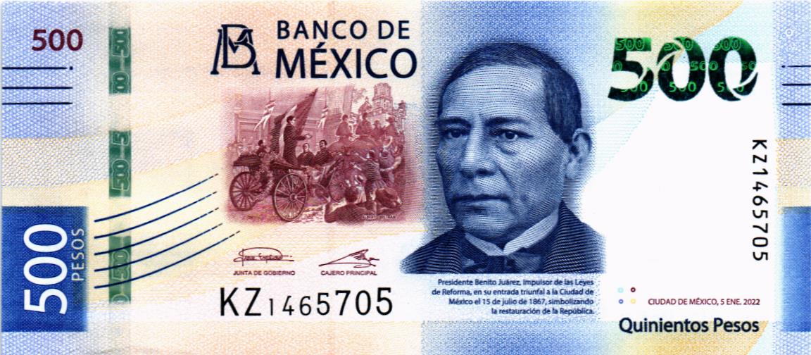 МЕКСИКА 500 ПЕСО (05.01.2022) 1