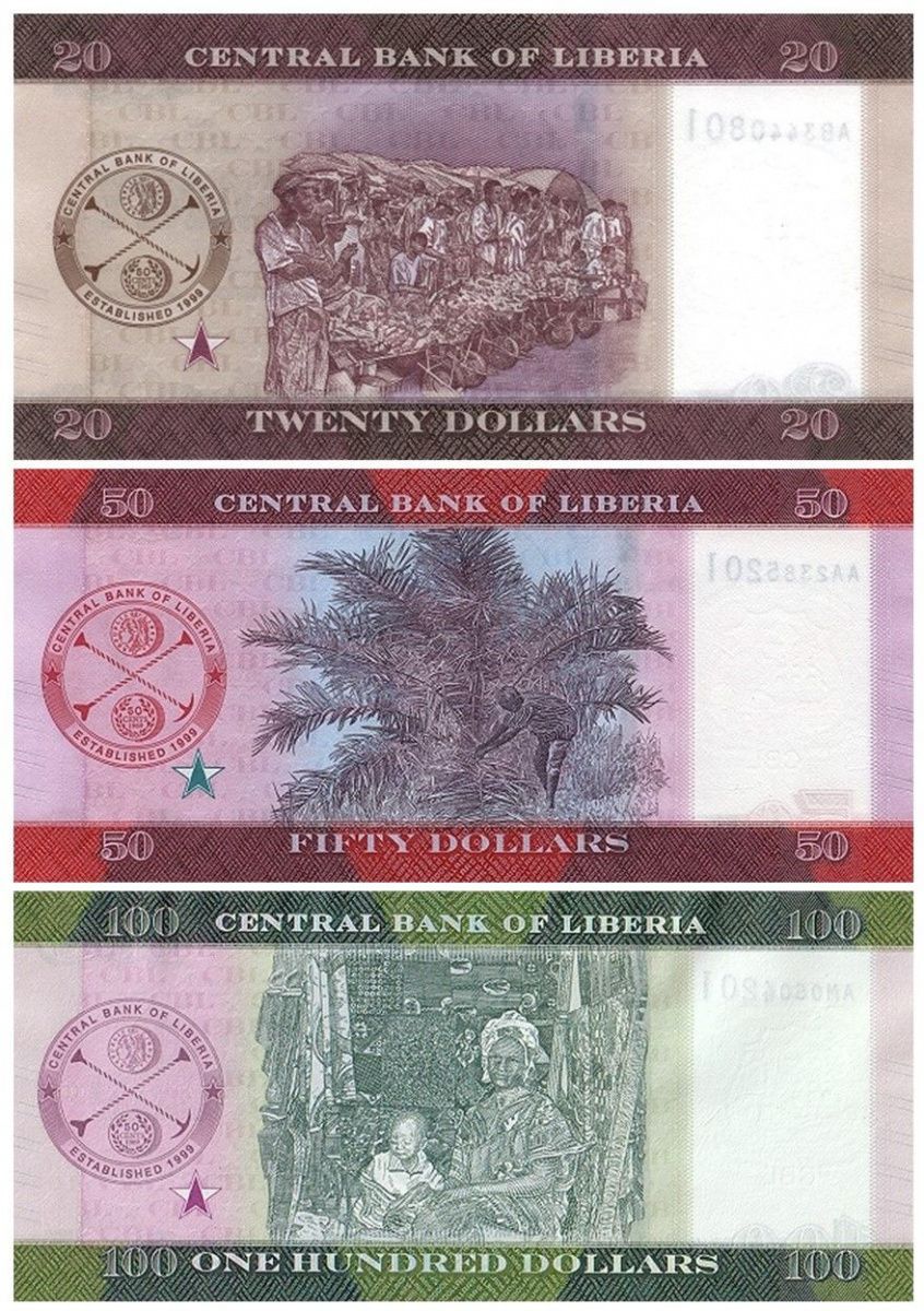 ЛИБЕРИЯ НАБОР 20-50-100 ДОЛЛАРОВ 2