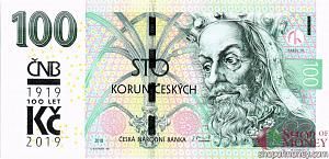 ЧЕХИЯ 100 КРОН (100-летие Чешской кроны) 1