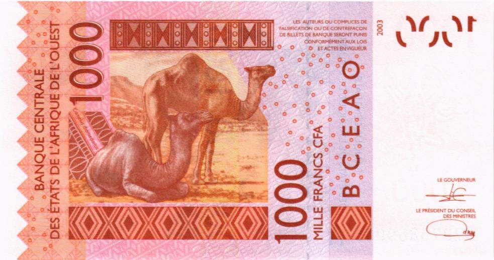 WAS - КОТ-Д'ИВУАР 1000 ФРАНКОВ (A) 2