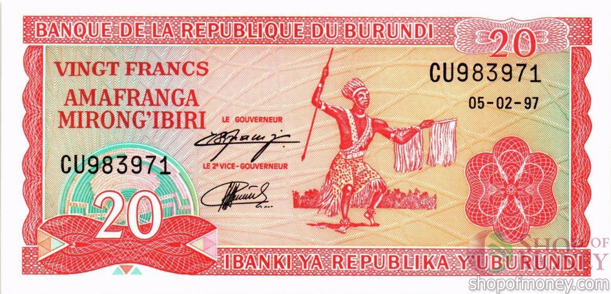 БУРУНДИ 20 ФРАНКОВ (05.02.1997) 1