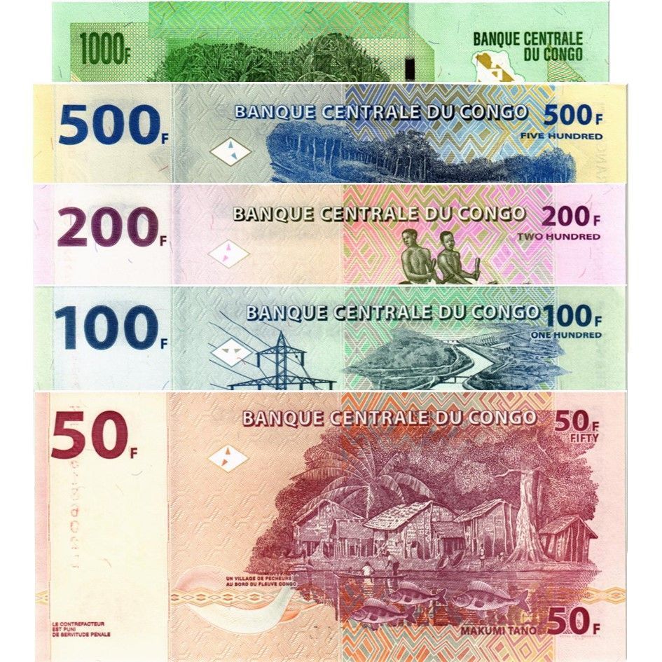 КОНГО ДР НАБОР 1000-500-200-100-50 ФРАНКОВ 2