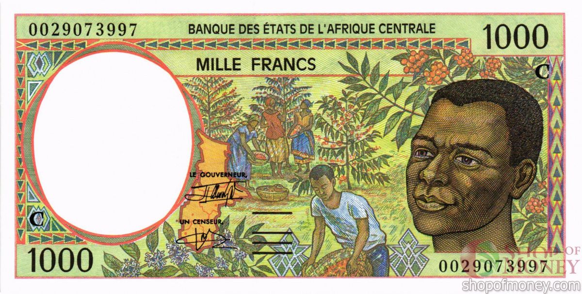ЦЕНТРАЛЬАЯ АФРИКАНСКАЯ РЕСПУБЛИКА (-С-КОНГО) 1000 ФРАНКОВ 1