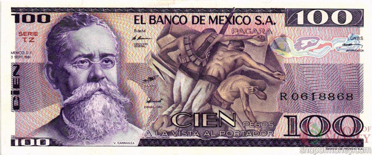 МЕКСИКА 100 ПЕСО (-TZ- СЕРИЯ) 1
