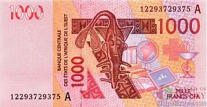 КОТ-Д'ИВУАР 1000 ФРАНКОВ 1